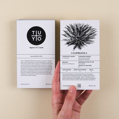 AGAVE ID CARDS FOR EDUCATION AND MEZCAL TASTING