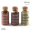 1oz jars of mezsal artisanal salts, Cinna Beet, Umami Garden, Green Jalapeño