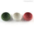 Handmade porcelain copitas in green, white and red.