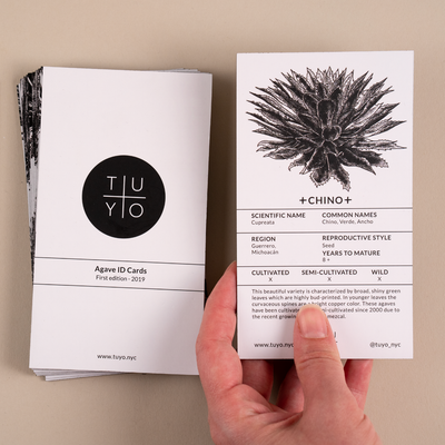Agave ID cards for mezcal