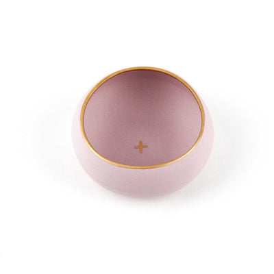 lavender and gold porcelain copita