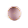 top view of one lavender and gold porcelain copita
