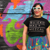 Quiero Mas Mezcal black organic cotton T-shirt size medium